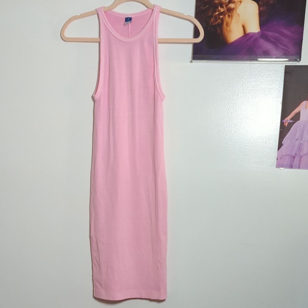 Old Navy Ribbed Bodycon Dress Baby Pink XS